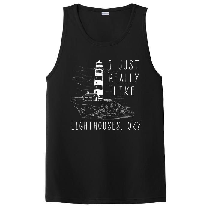 Lighthouse I Just Really Like Lighthouses Seaside Boating PosiCharge Competitor Tank