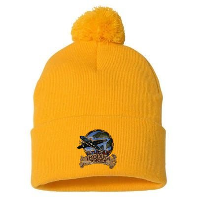 Lucasfilm I.N.D.I.A.N.A J.O.N.E.S Adventure Plane Vintage Pom Pom 12in Knit Beanie