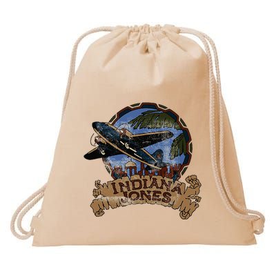 Lucasfilm I.N.D.I.A.N.A J.O.N.E.S Adventure Plane Vintage Drawstring Bag