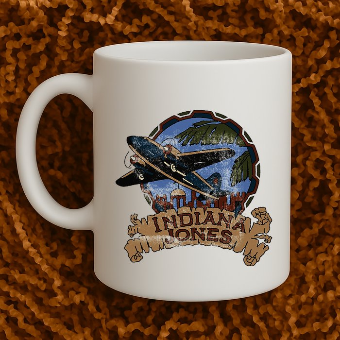 Lucasfilm I.N.D.I.A.N.A J.O.N.E.S Adventure Plane Vintage Mug