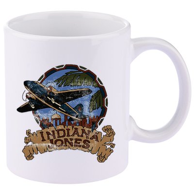 Lucasfilm I.N.D.I.A.N.A J.O.N.E.S Adventure Plane Vintage 11oz C Handle Ceramic Mug