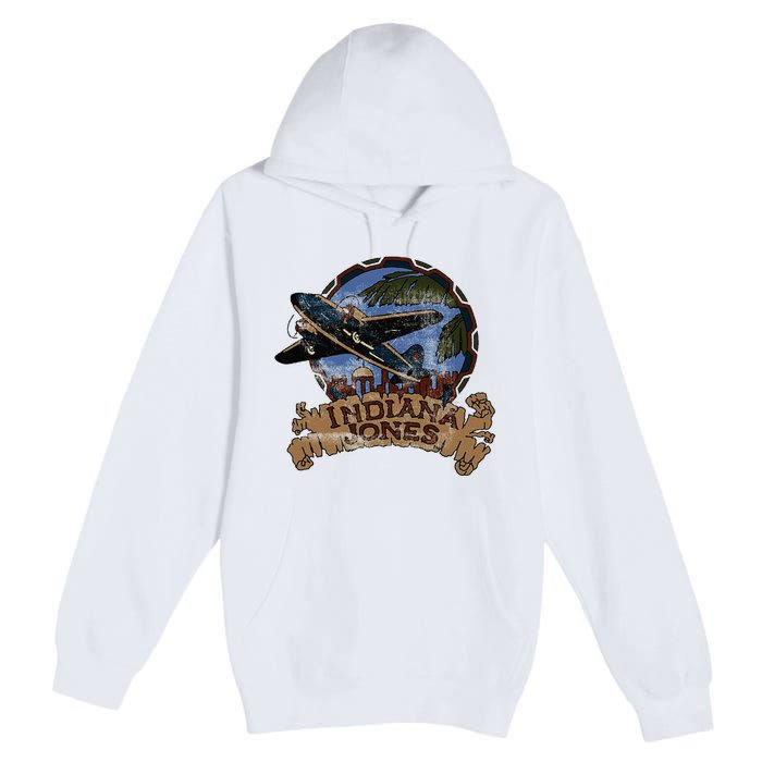 Lucasfilm I.N.D.I.A.N.A J.O.N.E.S Adventure Plane Vintage Premium Pullover Hoodie