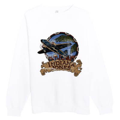 Lucasfilm I.N.D.I.A.N.A J.O.N.E.S Adventure Plane Vintage Premium Crewneck Sweatshirt