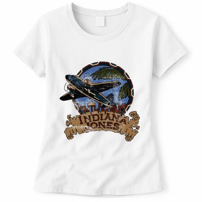 Lucasfilm I.N.D.I.A.N.A J.O.N.E.S Adventure Plane Vintage Womens T-Shirt