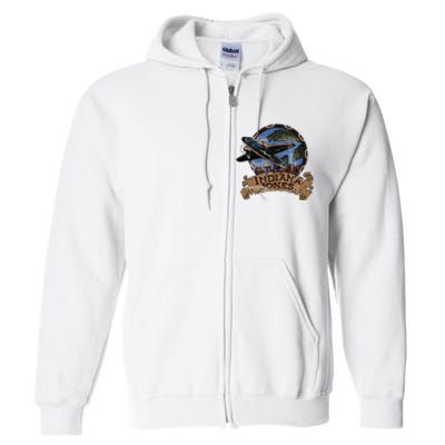 Lucasfilm I.N.D.I.A.N.A J.O.N.E.S Adventure Plane Vintage Full Zip Hoodie