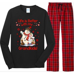 Life Is Just Better When IM With My Grand Snow Gift Cute Gift Long Sleeve Pajama Set