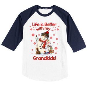 Life Is Just Better When IM With My Grand Snow Gift Cute Gift Baseball Sleeve Shirt