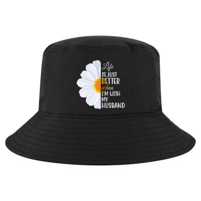 Life Is Just Better When I'm With My Husband Sunflower Cool Comfort Performance Bucket Hat