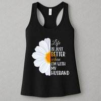 Life Is Just Better When I'm With My Husband Sunflower Womens Tank Top