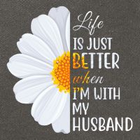 Life Is Just Better When I'm With My Husband Sunflower Cotton Canvas Backpack