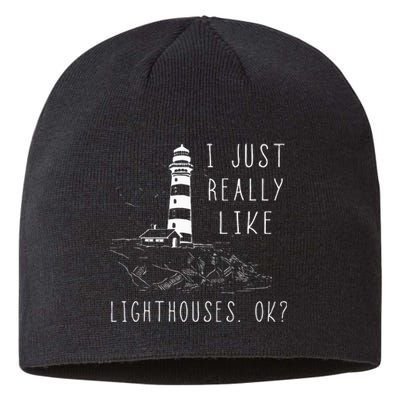 Lighthouse I Just Really Like Lighthouses Seaside Boating Sustainable Beanie