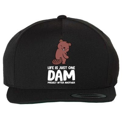 Life Is Just One Dam Project After Another Funny Beaver Dam Wool Snapback Cap