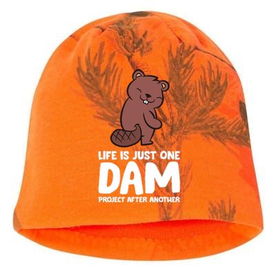 Life Is Just One Dam Project After Another Funny Beaver Dam Kati - Camo Knit Beanie