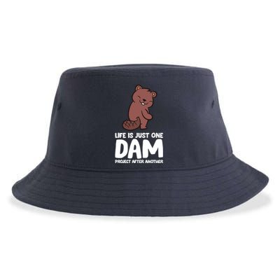 Life Is Just One Dam Project After Another Funny Beaver Dam Sustainable Bucket Hat