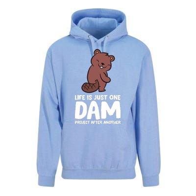 Life Is Just One Dam Project After Another Funny Beaver Dam Unisex Surf Hoodie