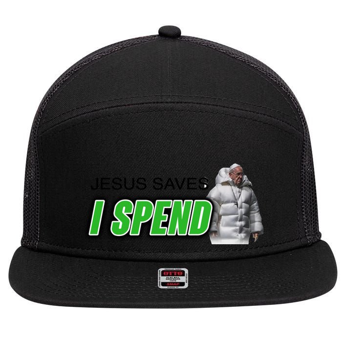 Lucca International Jesus Saves I Spend 7 Panel Mesh Trucker Snapback Hat