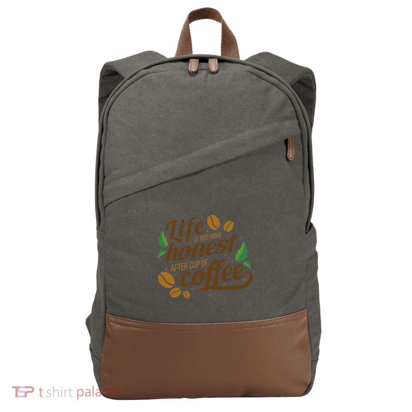 Life Is Just More Honest After Cup Of Coffee Funny Cotton Canvas Backpack