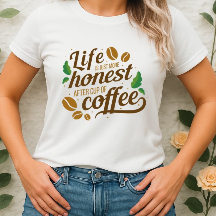 Life Is Just More Honest After Cup Of Coffee Funny Womens T-Shirt