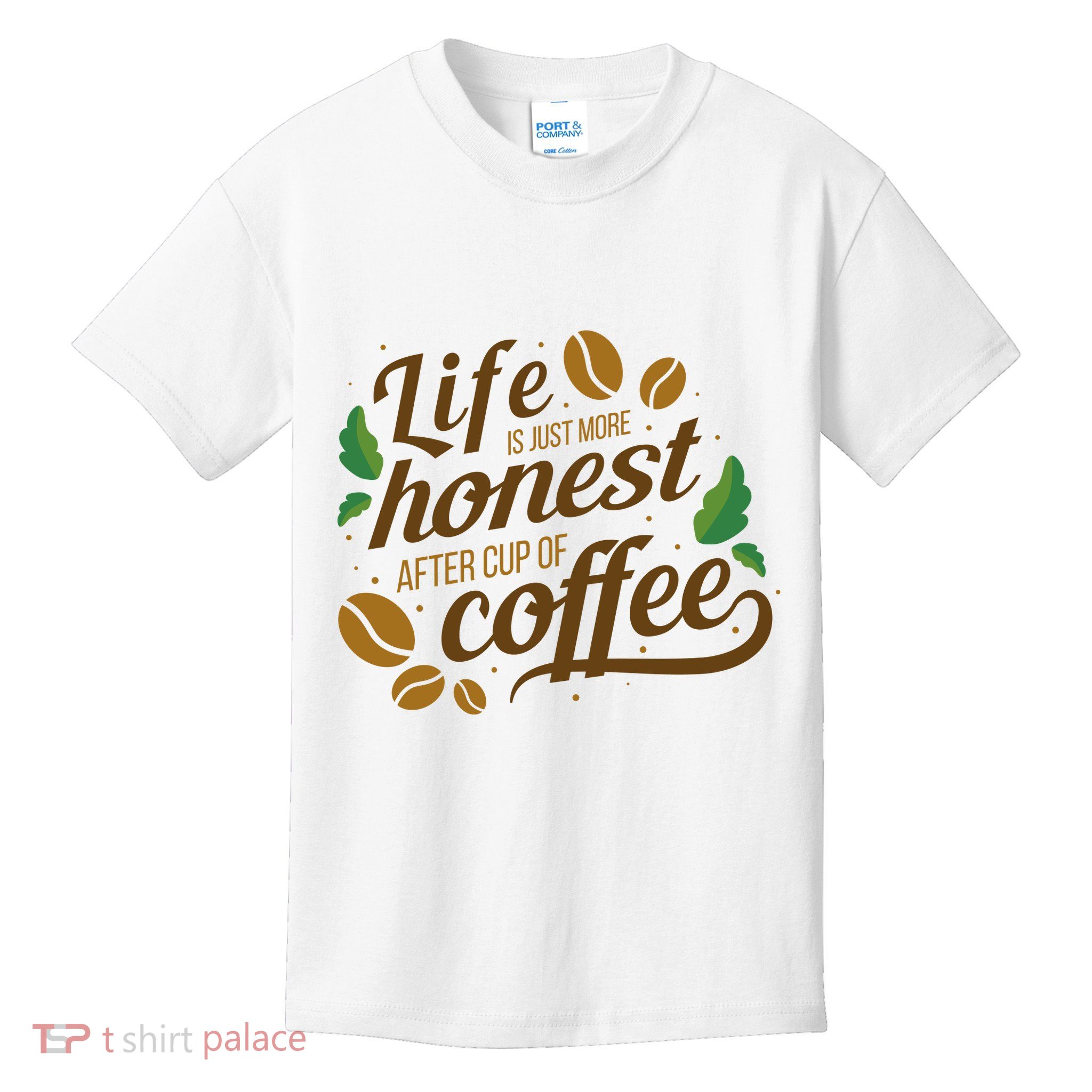 Life Is Just More Honest After Cup Of Coffee Funny Kids T-Shirt
