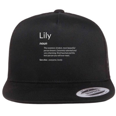 Lily Is Kind Hearted Funny Name Definition Lily Flat Bill Trucker Hat