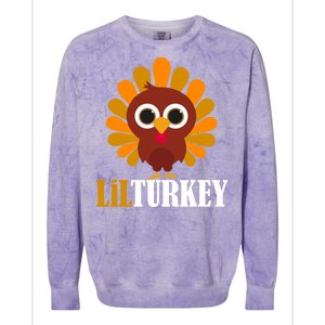 Lil Turkey Cute Thanksgiving  Colorblast Crewneck Sweatshirt