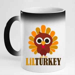 Lil Turkey Cute Thanksgiving  11oz Black Color Changing Mug