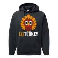 Lil Turkey Cute Thanksgiving  Performance Fleece Hoodie