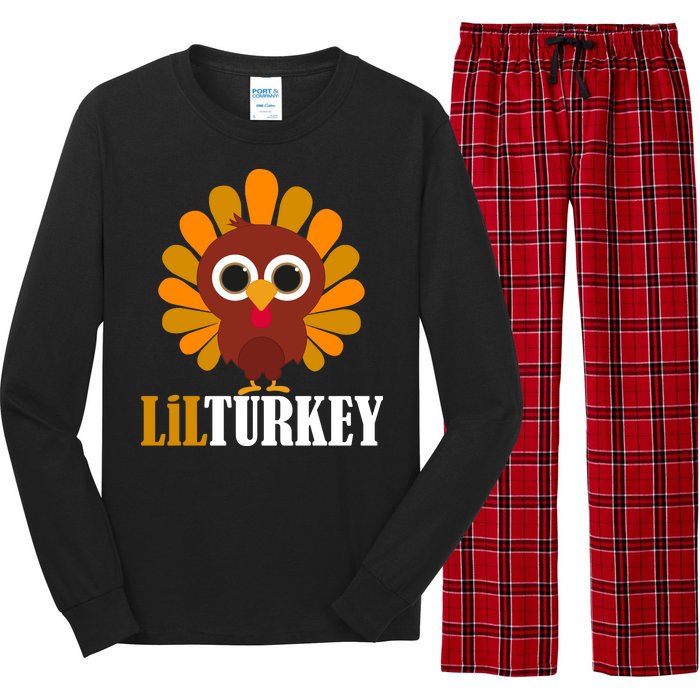 Lil Turkey Cute Thanksgiving  Long Sleeve Pajama Set