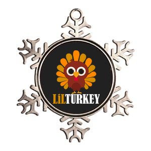 Lil Turkey Cute Thanksgiving  Metallic Star Ornament