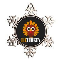 Lil Turkey Cute Thanksgiving  Metallic Star Ornament