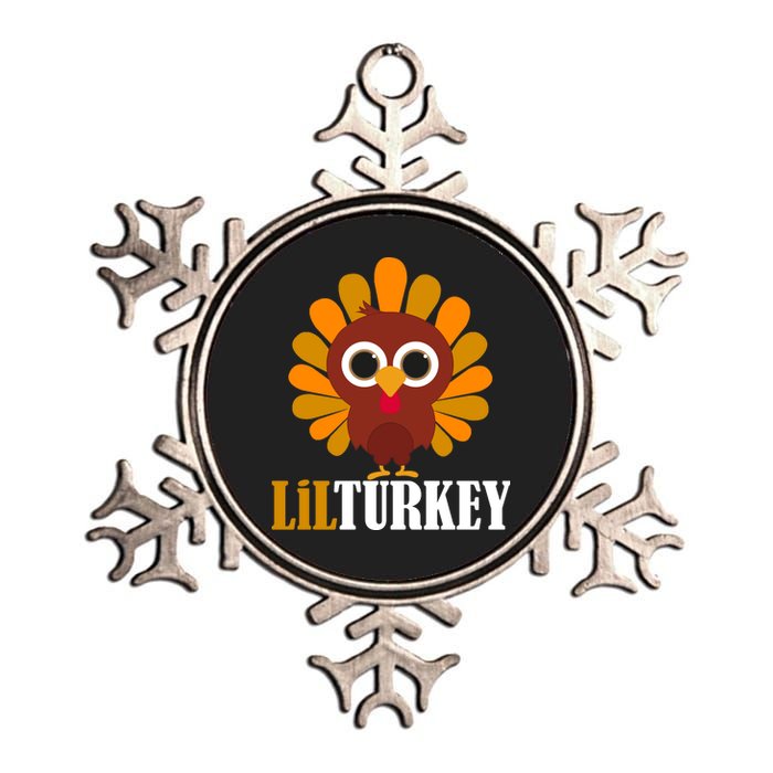 Lil Turkey Cute Thanksgiving  Metallic Star Ornament