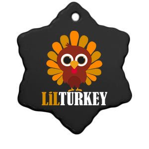 Lil Turkey Cute Thanksgiving  Ceramic Star Ornament