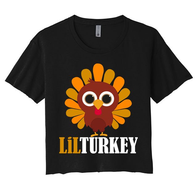 Lil Turkey Cute Thanksgiving  Crop Top