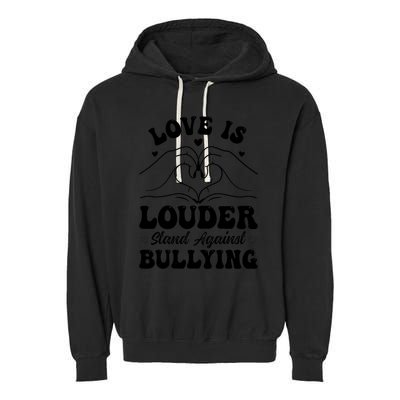 Love Is Louder Anti Bullying Kids Unity Day Orange Be Kind Garment-Dyed Fleece Hoodie