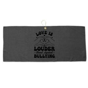 Love Is Louder Anti Bullying Kids Unity Day Orange Be Kind Large Microfiber Waffle Golf Towel