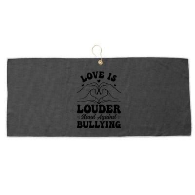 Love Is Louder Anti Bullying Kids Unity Day Orange Be Kind Large Microfiber Waffle Golf Towel