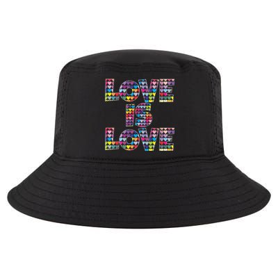 Love Is Love Gift Colorful Rainbow Hearts Lgbtq Awareness Gift Cool Comfort Performance Bucket Hat