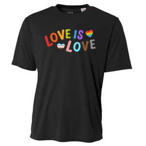 Love Is Love Pride Month LGBTQ Peace No Hate Classic Cooling Performance Crew T-Shirt