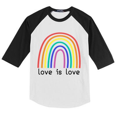 Love Is Love Rainbow Pride Month Kids Colorblock Raglan Jersey