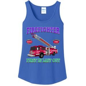 Last In Last Out Fire Truck Firefighter Novelty Gift Meaningful Gift Ladies Essential Tank