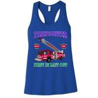 Last In Last Out Fire Truck Firefighter Novelty Gift Meaningful Gift Women's Racerback Tank