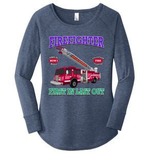 Last In Last Out Fire Truck Firefighter Novelty Gift Meaningful Gift Women's Perfect Tri Tunic Long Sleeve Shirt