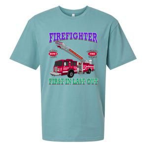 Last In Last Out Fire Truck Firefighter Novelty Gift Meaningful Gift Sueded Cloud Jersey T-Shirt