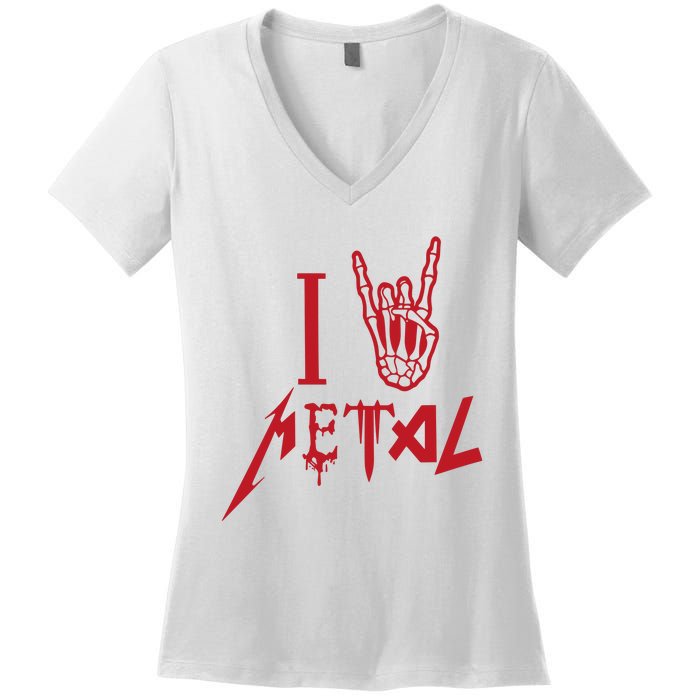 Loudwire I Love Metal Women's V-Neck T-Shirt