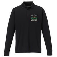 Love Is Like A Mountain Camping Gift Vintage Performance Long Sleeve Polo