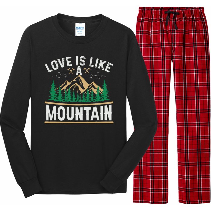 Love Is Like A Mountain Camping Gift Vintage Long Sleeve Pajama Set