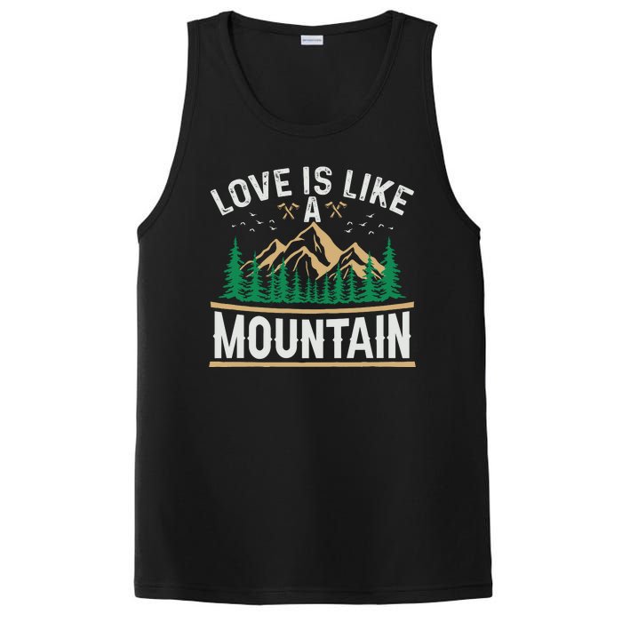 Love Is Like A Mountain Camping Gift Vintage PosiCharge Competitor Tank