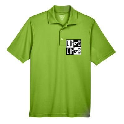 Love IS Love Typography Square Men's Origin Performance Piqué Polo