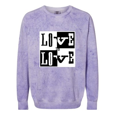 Love IS Love Typography Square Colorblast Crewneck Sweatshirt