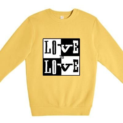 Love IS Love Typography Square Premium Crewneck Sweatshirt